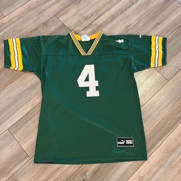 Puma Green Bay‎ Packers Favre Jersey Kids XL or Men Small  Bin P-2 - Picture 1 of 5
